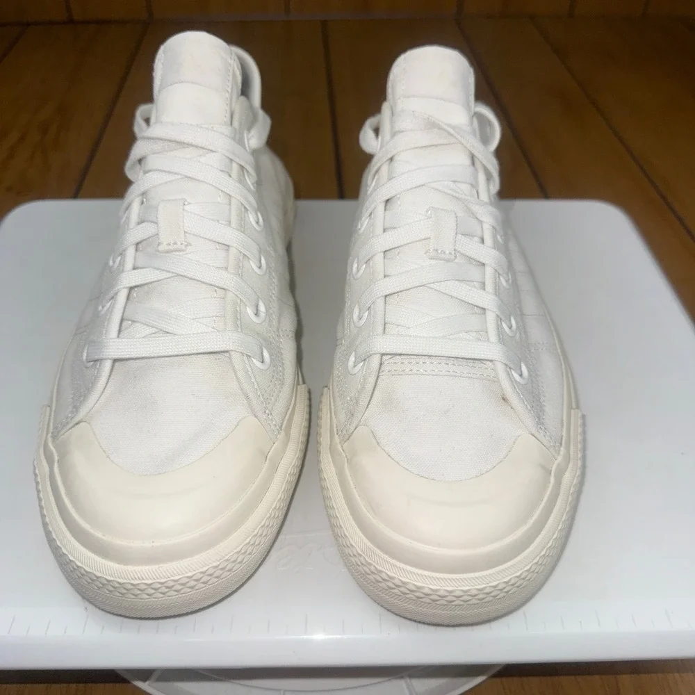 Adidas Nizza RF Low Cloud White Canvas Sneakers Mens 10 EF1883